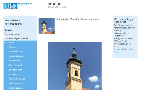 Vorschau von www.erzbistum-muenchen.de, Kindergarten St. Achaz