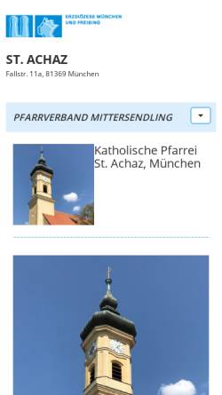 Vorschau der mobilen Webseite www.erzbistum-muenchen.de, Kindergarten St. Achaz