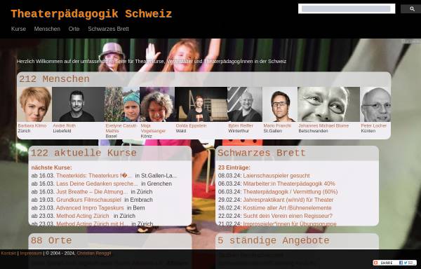 Vorschau von www.theaterpaedagogik.ch, Theaterpädagogik Schweiz