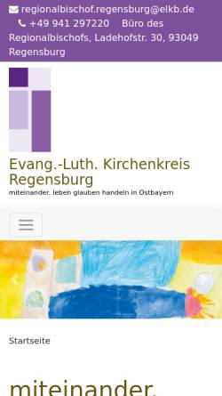 Vorschau der mobilen Webseite www.kirchenkreis-regensburg.de, Kirchenkreis Regensburg