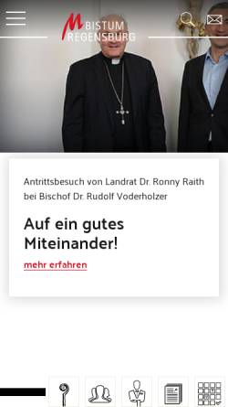 Vorschau der mobilen Webseite www.bistum-regensburg.de, Regensburg - Bistum