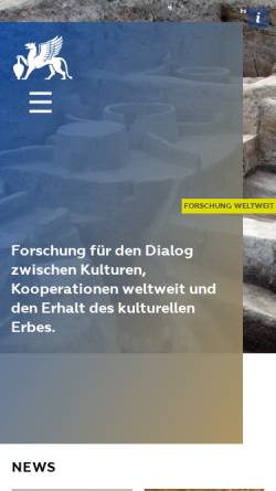 Vorschau der mobilen Webseite www.dainst.org, Deutsches Archäologisches Institut (DAI)