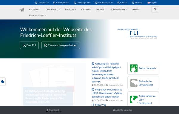 Friedrich-Loeffler-Institut, Bundesforschungsinstitut für Tiergesundheit (FLI)