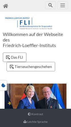 Vorschau der mobilen Webseite www.fli.de, Friedrich-Loeffler-Institut, Bundesforschungsinstitut für Tiergesundheit (FLI)