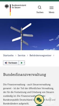Vorschau der mobilen Webseite www.bfinv.de, Bundesfinanzverwaltung (BFinV)