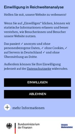 Vorschau der mobilen Webseite www.bundesfinanzministerium.de, Bundesministerium der Finanzen (BMF)