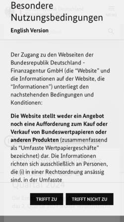 Vorschau der mobilen Webseite www.deutsche-finanzagentur.de, Bundesrepublik Deutschland - Finanzagentur GmbH