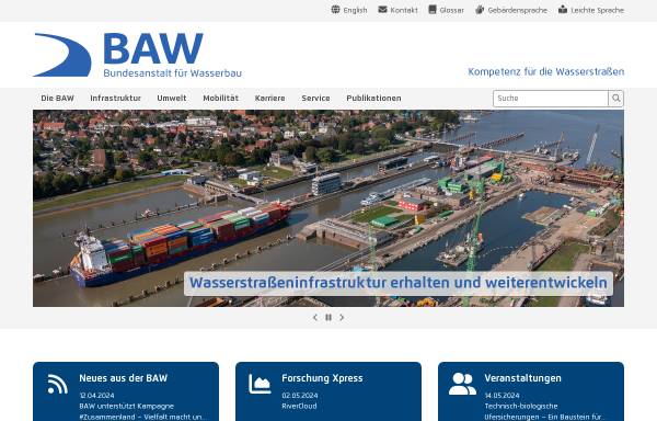 Vorschau von www.baw.de, Bundesanstalt für Wasserbau (BAW)