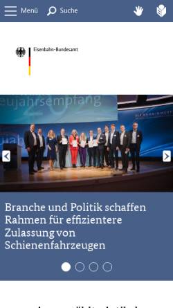 Vorschau der mobilen Webseite www.eba.bund.de, Eisenbahn-Bundesamt (EBA)