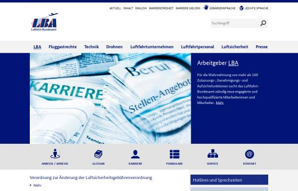 Vorschau von www.lba.de, Luftfahrt-Bundesamt (LBA)