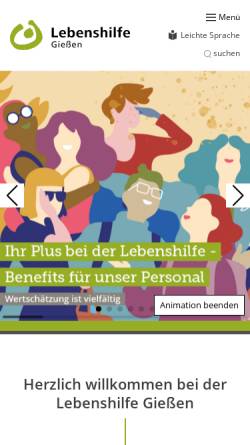 Vorschau der mobilen Webseite www.lebenshilfe-giessen.de, Lebenshilfe Gießen
