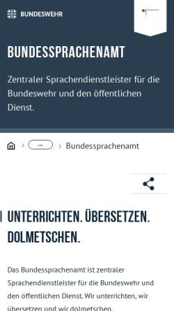Vorschau der mobilen Webseite www.bundessprachenamt.de, Bundessprachenamt (BSprA)