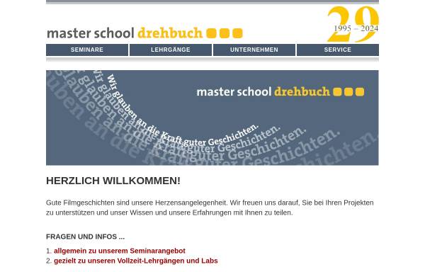 Vorschau von www.masterschool.de, Master School Drehbuch GmbH