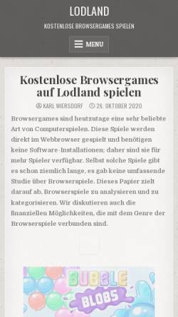 Vorschau der mobilen Webseite www.lodland.de, Lodland