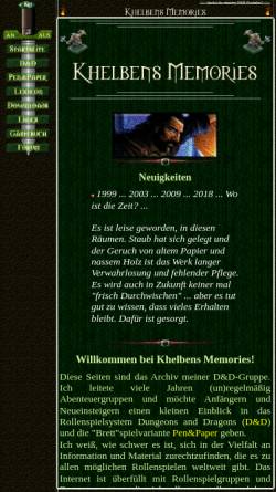 Vorschau der mobilen Webseite www.khelben.de, Khelbens Memories