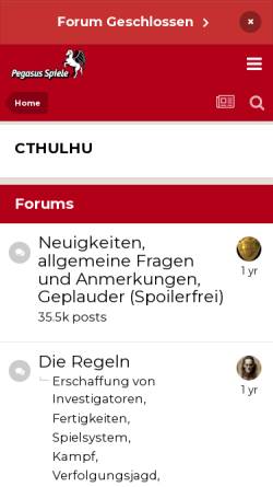 Vorschau der mobilen Webseite www.cthulhu-forum.de, Das Cthulhu Forum
