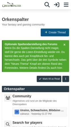Vorschau der mobilen Webseite www.orkenspalter.de, Orkenspalter