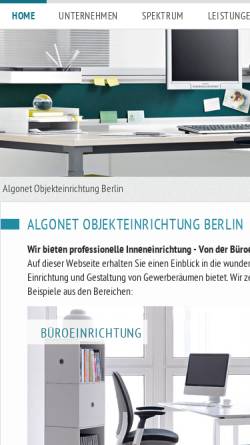 Vorschau der mobilen Webseite www.algonet.de, Algonet Objekteinrichtungen GmbH