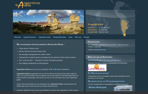 Vorschau von www.argentinatravels.de, Argentina Travels