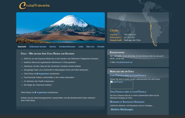 Vorschau von www.chiletravels.de, Chile Travels