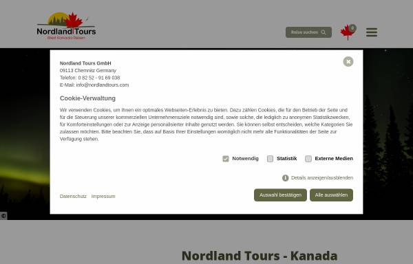 Vorschau von www.nordlandtours.com, Nordland Tours