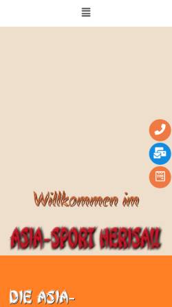 Vorschau der mobilen Webseite asiasport.ch, Asia Sportschule Herisau AR