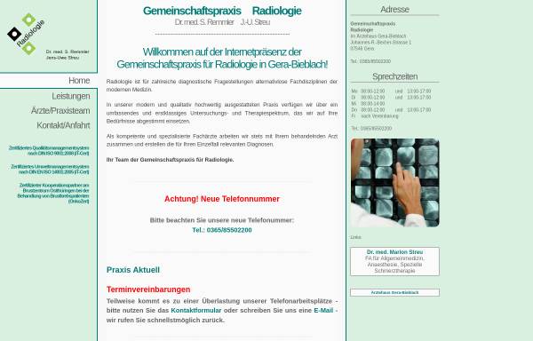 Vorschau von www.roentgenpraxis-gera.de, Röntgenpraxis Gera