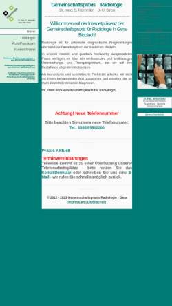 Vorschau der mobilen Webseite www.roentgenpraxis-gera.de, Röntgenpraxis Gera