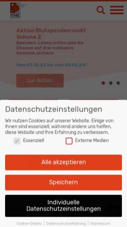Vorschau der mobilen Webseite www.blutspendesuhl.de, Blutspendedienst