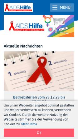 Vorschau der mobilen Webseite www.weimar.aidshilfe.de, AIDS-Hilfe Weimar und Ostthüringen e.V.