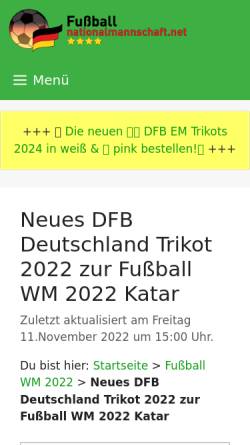 Vorschau der mobilen Webseite www.dfb-fan-corner.de, DFB Fan Corner