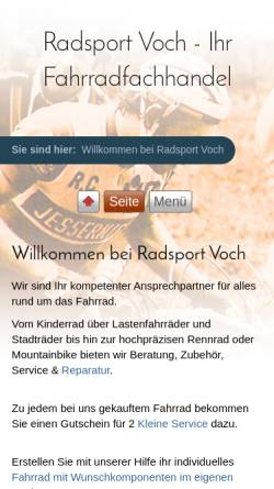 Vorschau der mobilen Webseite www.voch.at, Radsport Voch