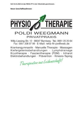 Vorschau der mobilen Webseite www.reha-fitpw.de, Reha-Fit Physiotherapiezentrum Poldi Weegmann