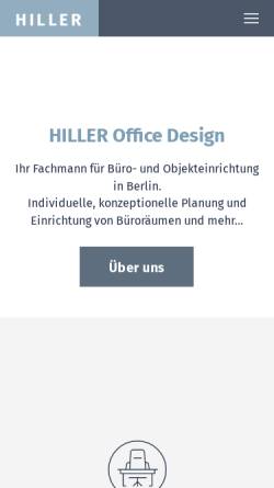 Vorschau der mobilen Webseite www.hiller-berlin.de, Hiller Einrichtungen und Konzepte GmbH