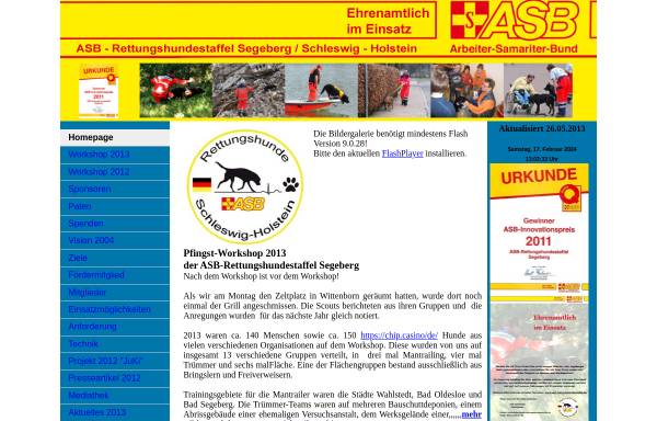 Vorschau von www.asb-rettungshundestaffel.de, ASB-Rettungshundestaffel im Kreis Segeberg