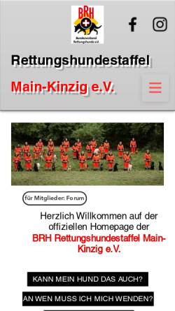 Vorschau der mobilen Webseite www.rettungshunde-main-kinzig.de, BRH Rettungshundestaffel Main-Kinzig e.V.