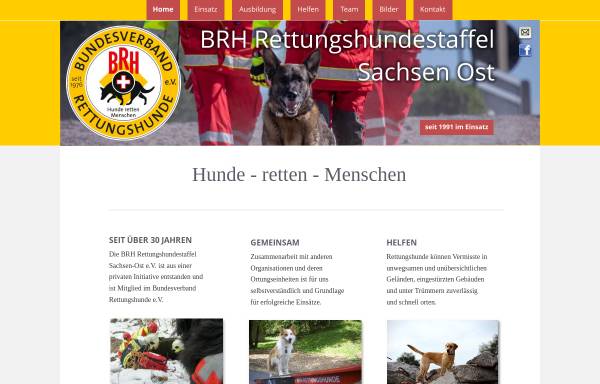 Vorschau von rettungshunde-sachsen-ost.de, BRH Rettungshundestaffel Sachsen Ost e.V.