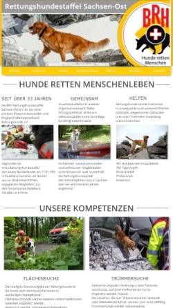 Vorschau der mobilen Webseite rettungshunde-sachsen-ost.de, BRH Rettungshundestaffel Sachsen Ost e.V.