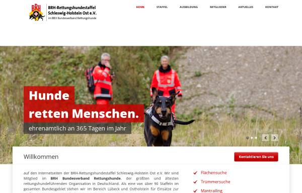 Vorschau von www.rettungshundestaffel.info, BRH Rettungshundestaffel Schleswig-Holstein Ost e.V.