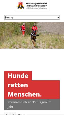 Vorschau der mobilen Webseite www.rettungshundestaffel.info, BRH Rettungshundestaffel Schleswig-Holstein Ost e.V.