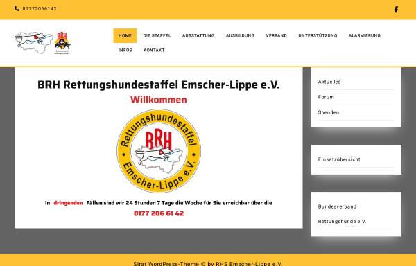 Vorschau von rhs-emscher-lippe.de, BRH-Rettungshundestaffel Emscher-Lippe e.V.