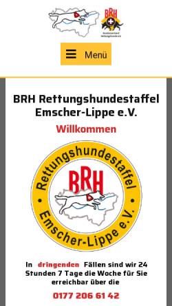 Vorschau der mobilen Webseite rhs-emscher-lippe.de, BRH-Rettungshundestaffel Emscher-Lippe e.V.