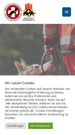 Vorschau der mobilen Webseite www.rettungshunde-hannover.de, BRH-Rettungshundestaffel Hannover, Harz und Heide e.V