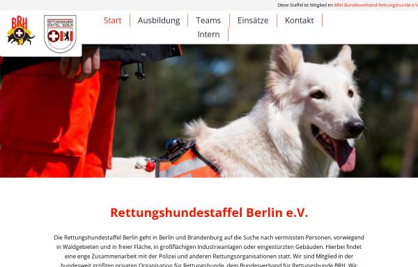 Vorschau von www.rettungshunde-berlin.de, Rettungshundestaffel Berlin e.V