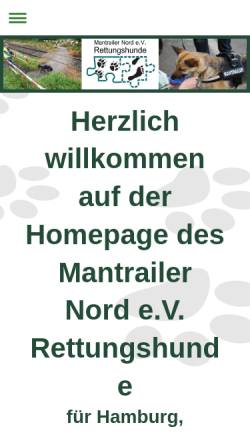 Vorschau der mobilen Webseite www.mantrailer-nord.de, Mantrailer Nord e.V.