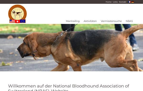 Vorschau von www.nbas.ch, National Bloodhound Association of Switzerland