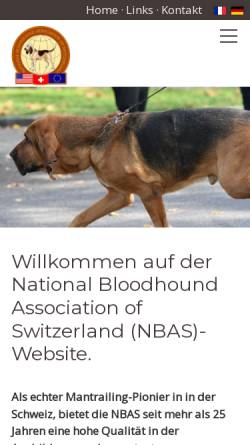 Vorschau der mobilen Webseite www.nbas.ch, National Bloodhound Association of Switzerland