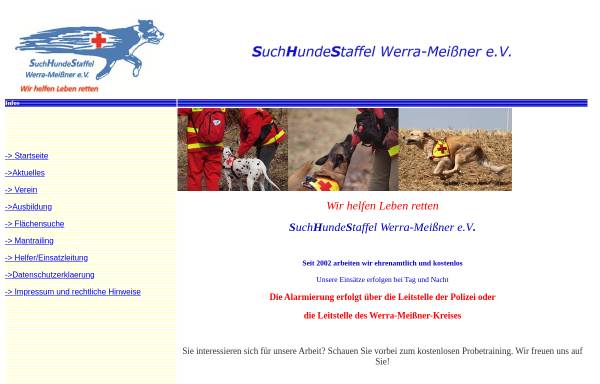 Vorschau von www.rettungshundeverein-werra-meissner.de, Suchhundestaffel Werra-Meißner e.V.