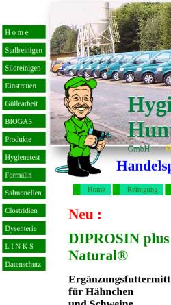 Vorschau der mobilen Webseite www.huntenburg.de, Stallhygiene Huntenburg GmbG & Co. KG