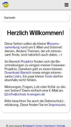 Vorschau der mobilen Webseite www.schulz-koengen.de, Wolfgang R. Schulz
